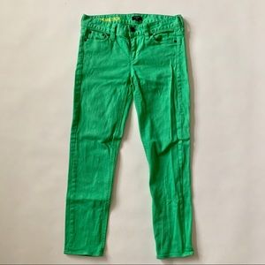 J. Crew Lime Green Matchstick Stretch Pants